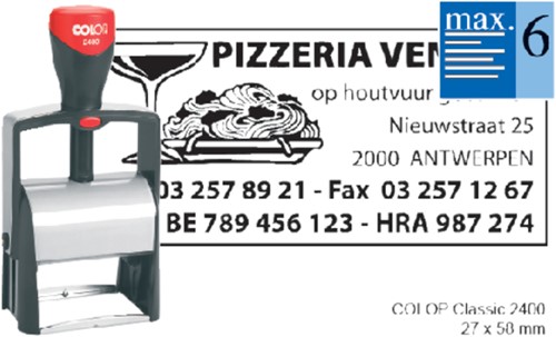 Tekststempel Colop 2400 personaliseerbaar 6regels 58x27mm