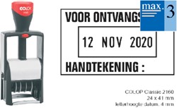 Woord-datumstempel Colop 2160 personaliseerbaar 24x41