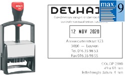 Woord-datumstempel Colop 2860 personaliseerbaar 49x68