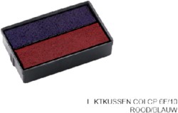 Stempelkussen Colop 6E/10 rood blauw