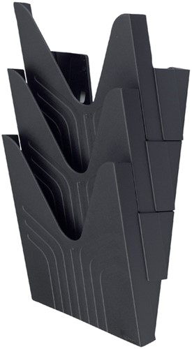 Folderhouder Avery nr144 wand folio hoog 3vaks zwart 3 stuks