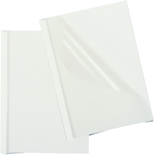 Thermische omslag GBC A4 4mm transparant/wit 100 stuks-2