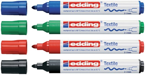 Viltstift edding 4500 textiel rond 2-3mm blauw-2