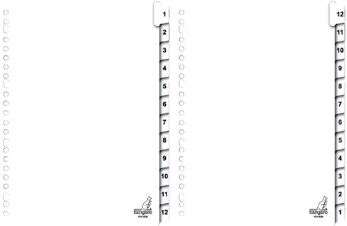 Tabbladen Kangaro 23-gaats PK412CM 1-12 genummerd karton-2