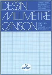 Millimeterblok Canson A4 blauw 50 vel