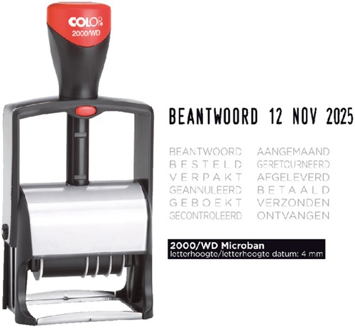 Woord-datumstempel Colop 2000 met 12 teksten-3