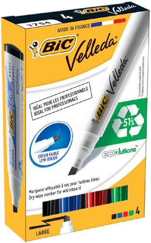 Viltstift Bic 1751 whiteboard schuin ass 3.7-5.5mm set à 4st-2