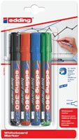 Viltstift edding 360 whiteboard rond assorti 3mm blister à 4