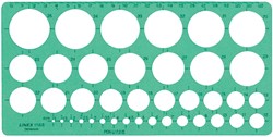 Sjabloon Linex 1116S 39 cirkels 1-35mm met inktvoetjes