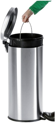 Afvalbak pedaalemmer RVS rond 20 liter-2