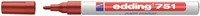 Viltstift edding 751 lakmarker rond rood 1-2mm