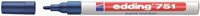 Viltstift edding 751 lakmarker rond blauw 1-2mm