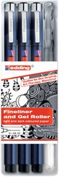 Viltstift edding 1800/2185/4S Tangle assorti etui à 4st
