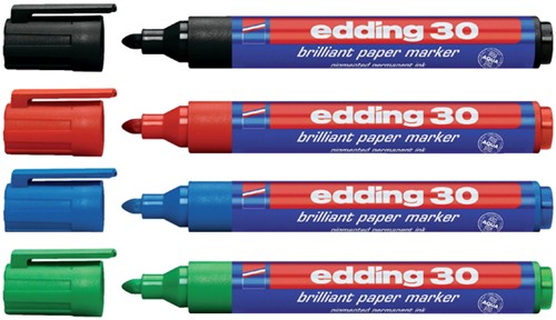 Viltstift edding 30 brilliant rond zwart 1.5-3mm-2