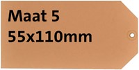 Label karton nr5 200gr 55x110mm chamois 1000 stuks