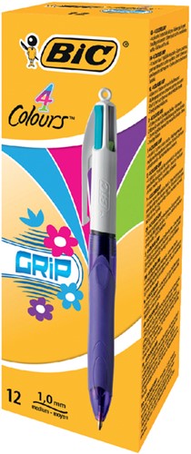 Balpen Bic 4kleuren grip medium fashion-2