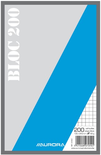 Kladblok 135x210mm ruit 5X5mm 200vel