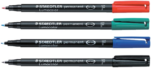 Viltstift Staedtler Lumocolor 318 permanent F set à 4 stuks assorti-2