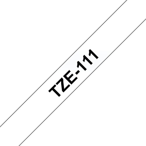 Labeltape Brother P-touch TZE-111 6mm zwart op transparant-2