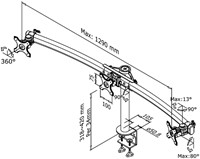 Monitorarm Neomounts D700D 3x10-27 met klem zwart"-2