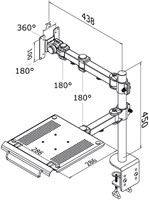 Laptoparm Neomounts D960 10-27 met klem zwart"-2
