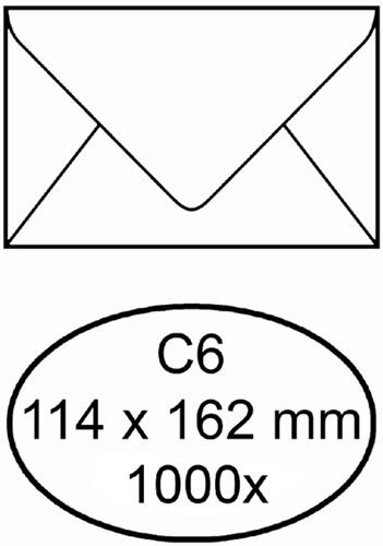 Envelop IEZZY bank C6 114x162mm gegomd wit