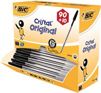 Balpen Bic Cristal zwart medium doos 90+10 gratis-2