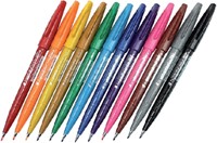 Brushpen Pentel SES15C Sign Artist standaardkleuren assorti doos à 12 stuks-2
