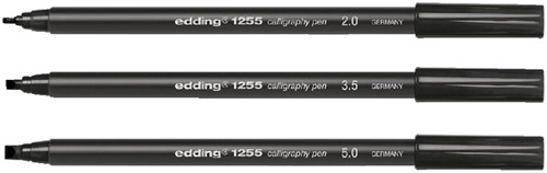Kalligrafiepen edding 1255 zwart 3 lijndiktes 2.0 - 3.5 - 5.0mm blister à 3 stuks-2