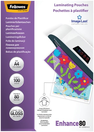 Lamineerhoes Fellowes A4 2x80micron glans 100 stuks-3