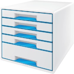 Ladenblok Leitz WOW 5 laden wit/blauw