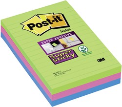Memoblok 3M Post-it 660 Super Sticky 102x152mm lijn rainbow