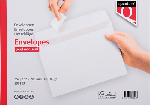 Envelop Quantore bank C5 162x229mm zelfklevend wit 25 stuks-3