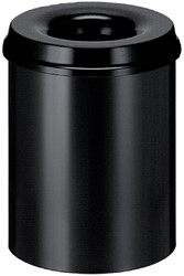 Papierbak met vlamdover Vepabins 15liter 26cm zwart