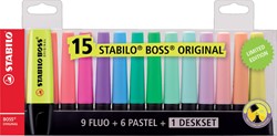 Markeerstift STABILO Boss Original deskset à 15 kleuren