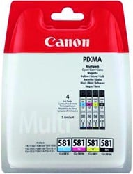 Inktcartridge Canon CLI-581 zwart + 3 kleuren