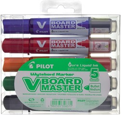 Viltstift PILOT Begreen whiteboard rond medium assorti etui à 5 stuks