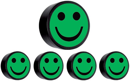 Magneet smiley 35mm groen