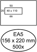 Envelop Quantore 156x220mm venster 4x11cm links 500 stuks