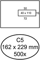 Envelop Quantore 162x229mm venster 4x11cm rechts 500stuks