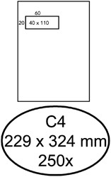 Envelop Quantore 229x324mm venster 4x11cm links zelfklevend 250 stuks