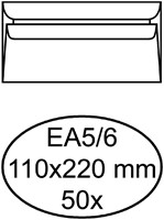 Envelop Quantore bank EA5/6 110x220mm zelfklevend wit 50stuk