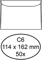 Envelop Quantore bank C6 114x162mm wit 50 stuks