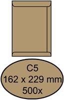 Envelop Quantore akte C5 162x229mm bruinkraft 90g/m² 500stuks