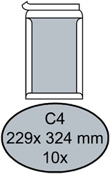 Envelop Quantore bordrug C4 229x324mm zelfklevend wit 10 stuks