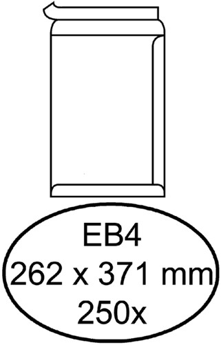 Envelop Quantore akte EB4 262x371mm zelfklevend wit 250 stuks