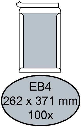 Envelop Quantore bordrug EB4 262x371mm zelfkl. wit 100stuks