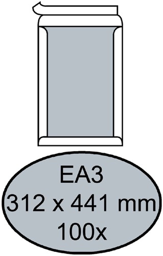 Envelop Quantore bordrug EA3 312x441mm zelfkl. wit 100stuks