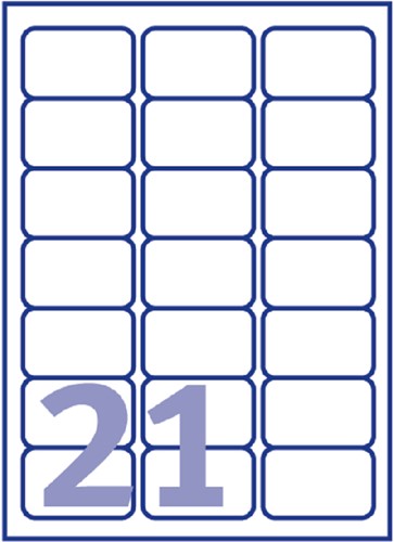 Etiket Avery L7560-25 63.5x38.1mm transparant 525stuks-2