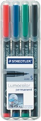 Viltstift Staedtler Lumocolor 313 permanent S set à 4 stuks assorti